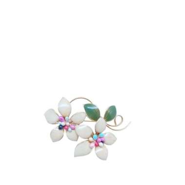 1901 jewelry Bros Wanita Bunga Flowy White