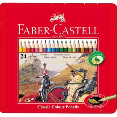 Pensil Warna Classic Color 24 Warna Faber Castell Tin Case Kaleng Multicolor