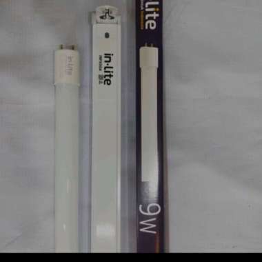 1 paket komplit lampu tl led t8 60 cm in lite/1 set lampu tl led T8 9 watt 60 cm in lite
