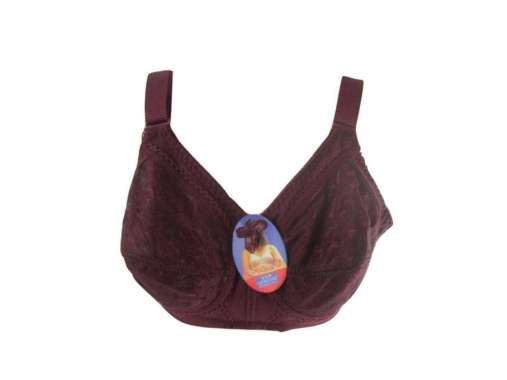 Anissa Pejuang Bra BH Wanita Brukat Sister Big Cup Tanpa Kawat Tanpa Busa Maroon 36C