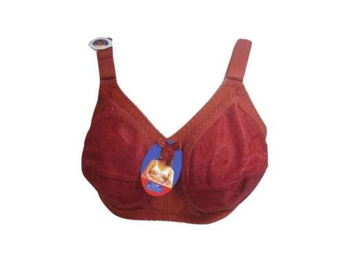 Anissa Pejuang Bra BH Wanita Brukat Sister Big Cup Tanpa Kawat Tanpa Busa Merah Bata 36C