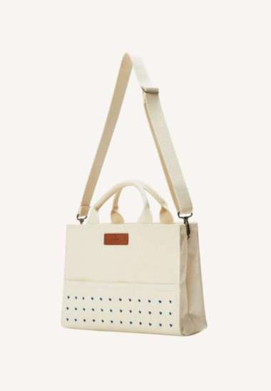 Kwani Casual Printed Studs Pad Ivory