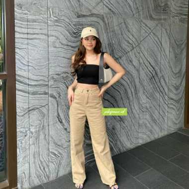 Harga Jeans Loose Highwaist Cream 