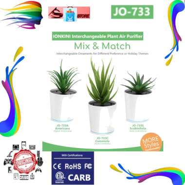 IONKINI JO733 Smart Plant Air Purifier for Car Home Office JO-733A Agave Americana