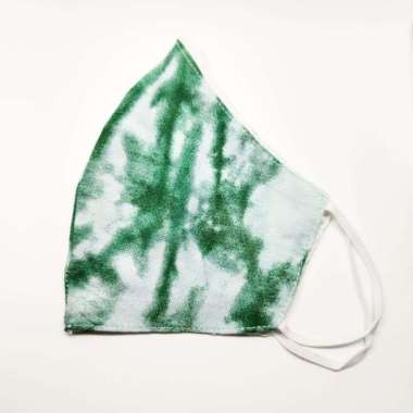 Rizkya Batik Masker Non Hijab Bahan Katun Rayon Kualitas Premium Green