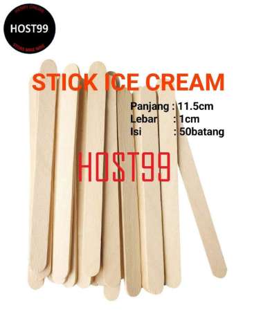 SENDOK STIK GAGANG KAYU ES KRIM STICK ICE CREAM KAYU ES CRIM 50PCS SENDOK KAYU