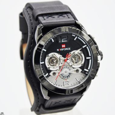 Nafivorce Men’s Analog Day Date Multifungsi Wings Leather Strap Jam Tangan Pria [NF9162M-HW290D45/ O