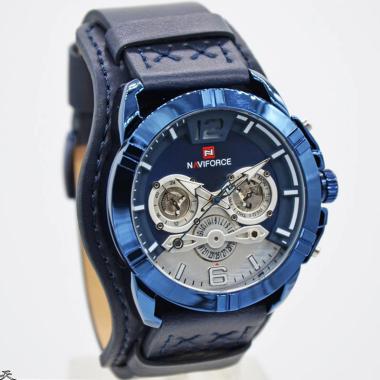 Nafivorce Men’s Analog Day Date Multifungsi Wings Leather Strap Jam Tangan Pria [NF9162M-HW290D45/ O