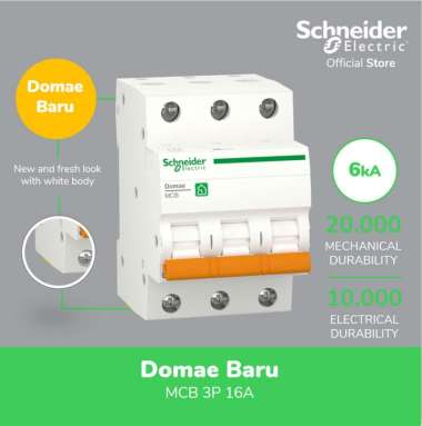 Schneider Electric NEW DOMAE MCB 16A 3P - DOMF01316