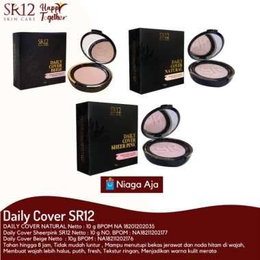 SR12 Bedak Daily Cover Bedak Sehari Hari / Bedak Ringan / Bedak dengan Foundation / Bedak Kulit Berj