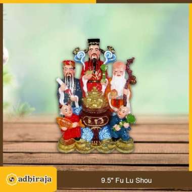 Rupang Patung Arca Dewa FuLuSo Fu Lu Shou Fiber 9,5"