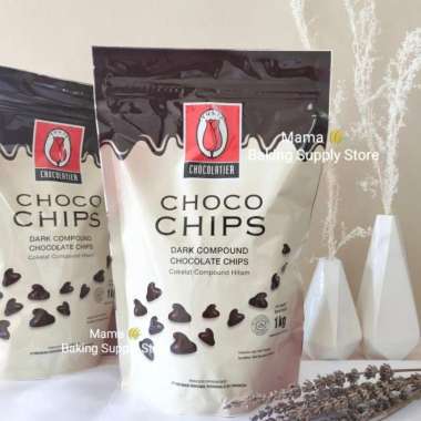 TULIP Dark Compound Choco Chocolate Chip Chips Tulip 1 Kg BUKAN REPACK