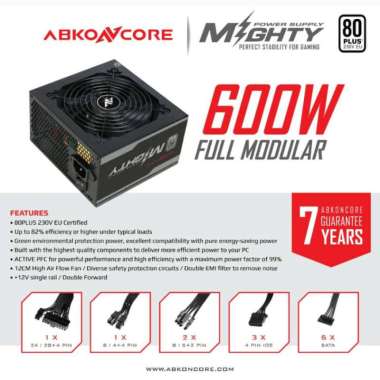 Power Supply ABKONCORE Mighty 600watt (80+Full Modular)
