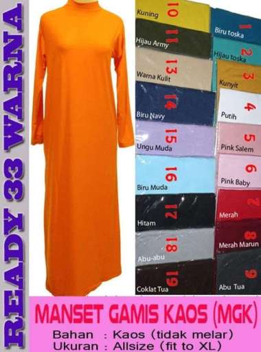 Dalaman Gamis Baju Muslim Kaftan Manset Panjang Inner Terusan Halus