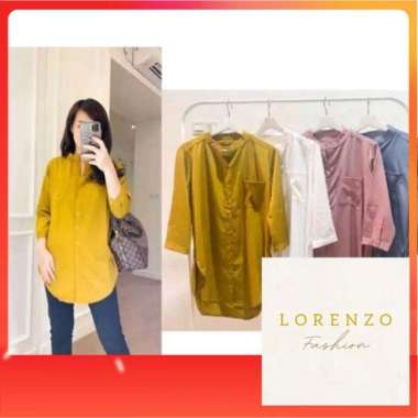 Kemeja Wanita Business Woman Kemeja Wanita Lengan Panjang Korea - Mustard Mustard