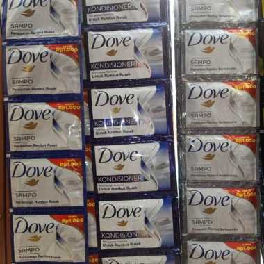 dove shampo / kondisioner 12's rambut rusak (biru)