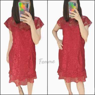 FEMMESHOPA-NO BRANDS/ DRESS WANITA / DRESS KEKINIAN / DRESS natal / DRESS MURAH-FN DRESS LOURA L TOS