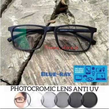 PAKET KACAMATA PHOTOCROMIC / KACA MATA ANTI RADIASI MINUS PLUS PRIA WANITA ORIGINAL PROGRESIF (BACA 