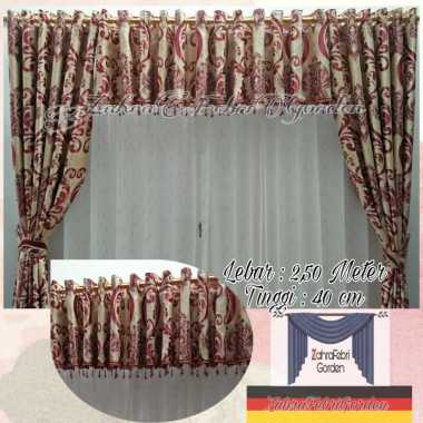 Zahra Gorden Murah PONI NYA AJA Blackout Floging Bulu Abstrak Merah