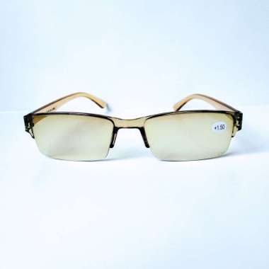 Kacamata Baca/Kacamata Baca plus lensa brown gradasi unisex pria dan wanita +2.75 hitam