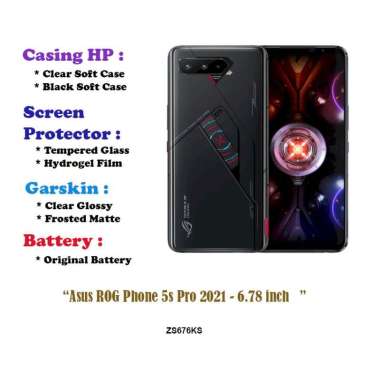 Asus ROG Phone 5s Pro 2021 - 6.78 inch - Case - Screen Protector - Battery - Dll Clear Soft Case