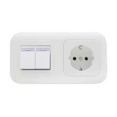 Panasonic Saklar Seri Set  Stop Kontak [2 Gang/ Non CP/ Tanam IB]