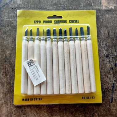 Pahat Kayu Ukir Seni Set 12 Pcs Art Wood Carving Chisel