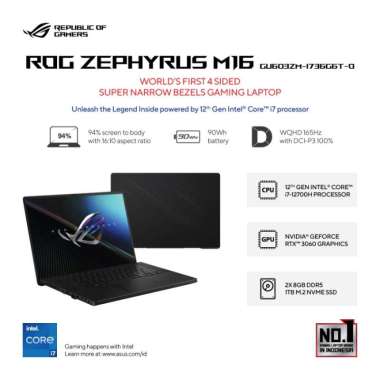ASUS ROG Zephyrus M16 GU603ZM-I736G6T-O - Off Black