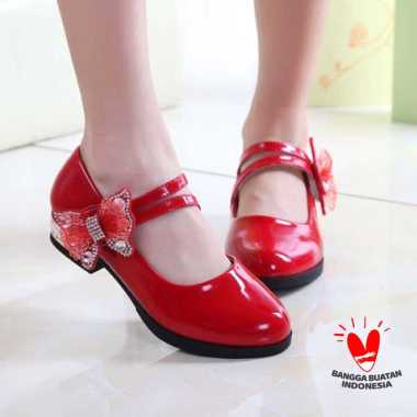 Sepatu Pesta Anak Perempuan Import . H-001 Merah 29