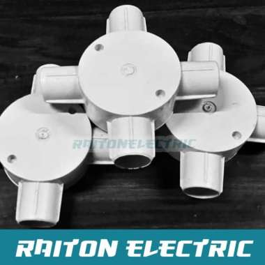 Tee Dus / T Doos / T Dus 4 Cabang E20 Putih 20mm