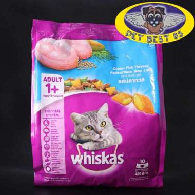 Whiskas Adult 480gr 1+ Makanan Kucing Kering Whiskas / Catfood/DryFood OCEAN FISH