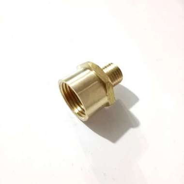 Neple sok Kuningan drat luar 1/4"inch x drat dalam 1/2"inch