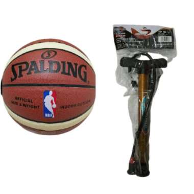 BOLA BASKET SPALDING NBA KULIT PU + POMPA BESI ORIGINAL 100 % - Multicolor
