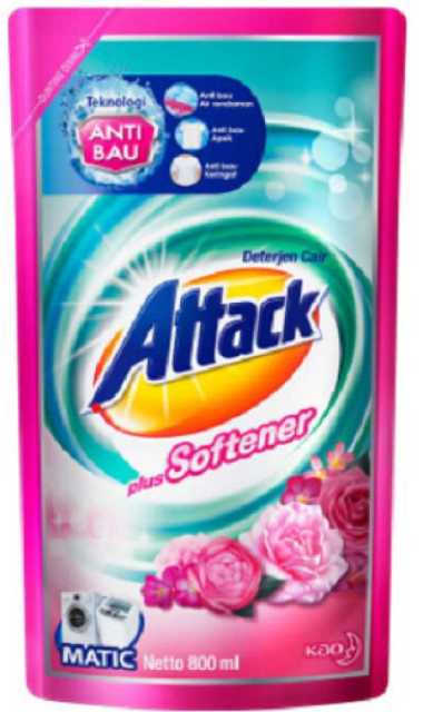 detergen cair attack plus softener liquid 800 ml