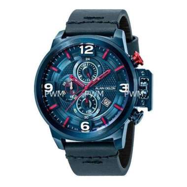 ALAIN DELON AD419-1885C - Jam Tangan Pria Original - Kulit - Biru