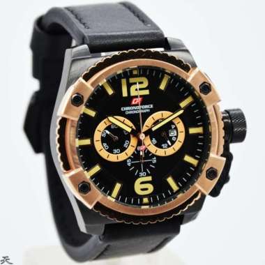 CHRONOFORCE CF 5263-2MBR - Jam Tangan Pria Kulit Original - Black