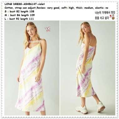 AB456147 Ombre Long Dress Midi Tank Top Santai Wanita Korea Import