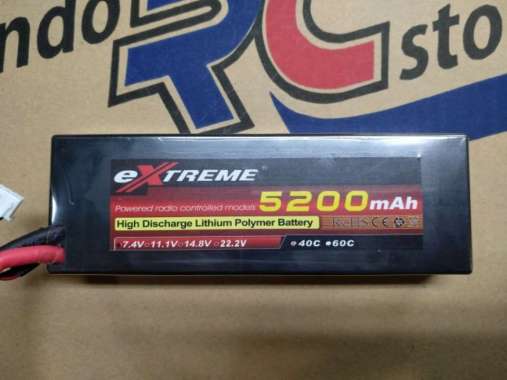 Baterai Lipo eXtreme 5200Mah 7,4V 2S 40C Deans plug