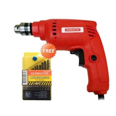 MESIN BOR LISTRIK 10 MM KENMASTER & MATA BOR BESI SET KENMASTER 13 PCS