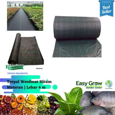 Weedmat Control Mulsa Anti Rumput Easy Grow Lebar 4 Meter Hitam Weedmat hitam Saja
