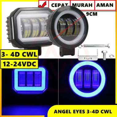 LAMPU TEMBAK LED CWL K30 3 MATA LENSA 4D ANGEL EYES AYE EYE DAYMAKER BULAT ukuran