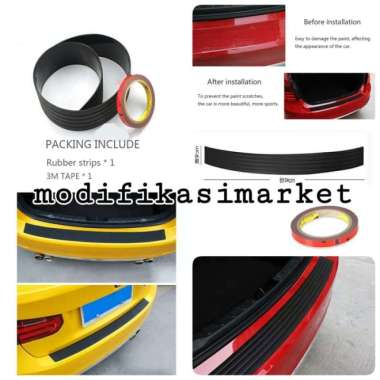 KARET PELINDUNG BUMPER BELAKANG BAGAI HITAM UNIVERSAL DILENGKALPI 3M