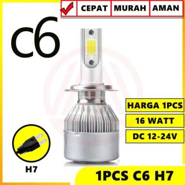 LAMPU C6 LED 36W MOBIL COB CHIPS SOCKET H7 2 PCS + BOX ukuran