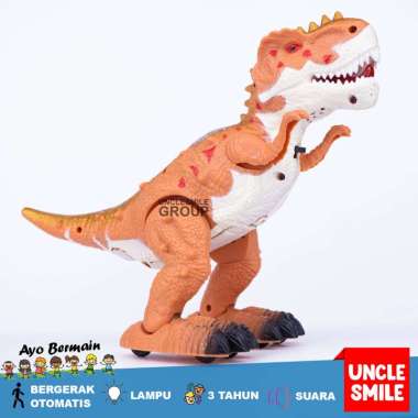 Mainan Dinosaurus Tyrannosaurus T Rex Bisa Bertelor Jalan Bercahaya Kuning