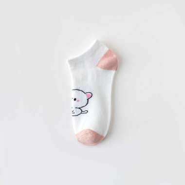 OEM ONE-P250 Kaos Kaki Wanita Motif Kartun Kucing Lucu Pink Cat Fashion Korea Kaus Kaki Pendek Wanit