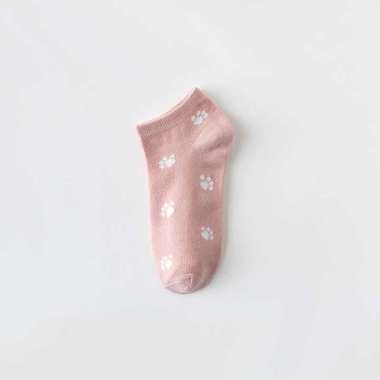 OEM ONE-P250 Kaos Kaki Wanita Motif Kartun Kucing Lucu Pink Cat Fashion Korea Kaus Kaki Pendek Wanit