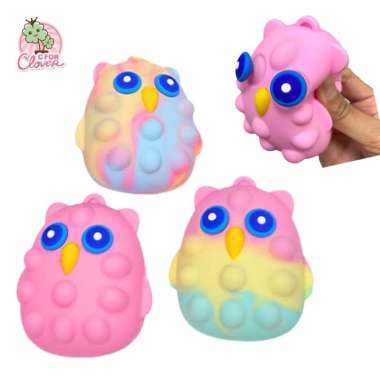 POP IT 3D CUTE PASTEL OWL fidget ball rainbow up burung hantu tiktok