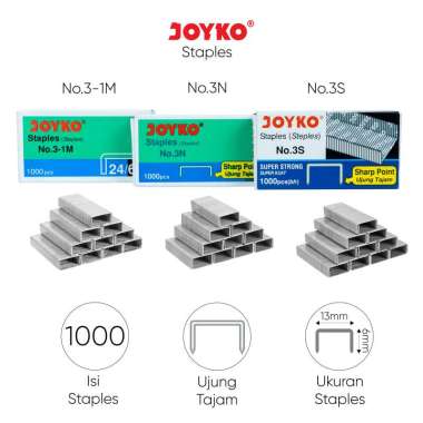 Staples Isi Stapler Refill Stapler Joyko No.3 1 Box 1000 Pcs No.3-1M