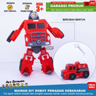 Mainan Robot Edukasi Merakit Truk Robot Pemadam Kebakaran