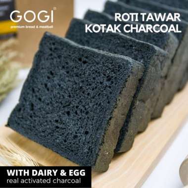 Roti Tawar Hitam Kotak Roti Charcoal Bread Roti Charcoal Toast Bread Bentuk Kotak Utuh